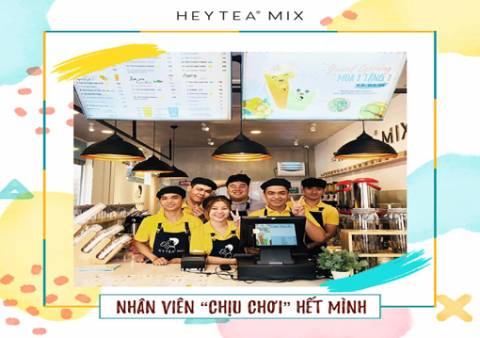 May đồng phục trà sữa Hey Tea Việt Nam