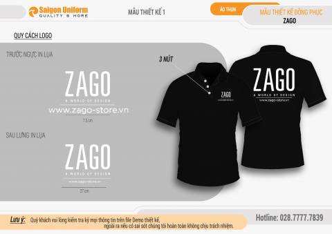 May áo thun đồng phục Zago Store tại Quận 2